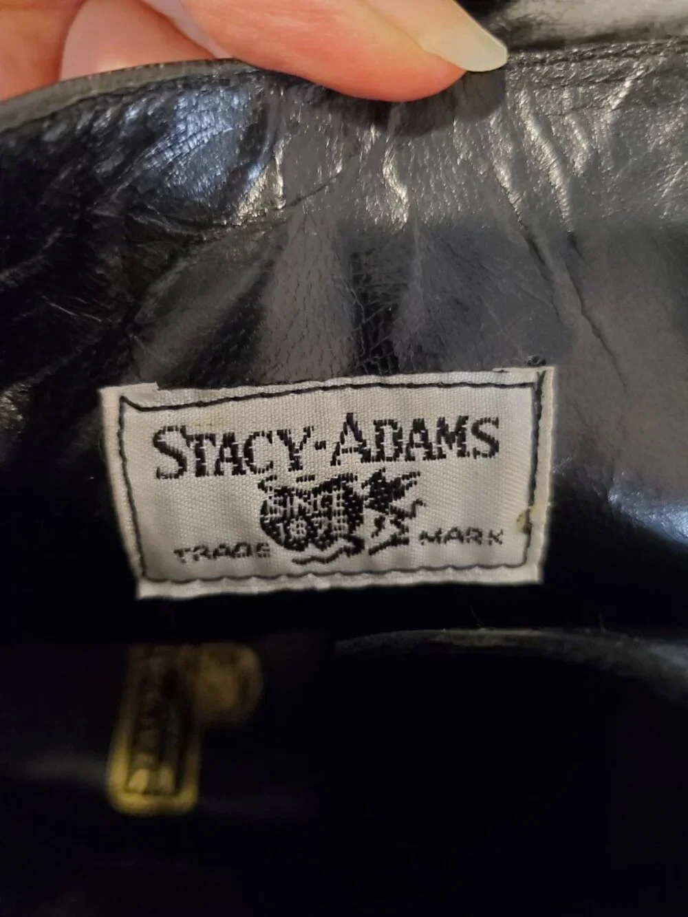 STACY ADAMS SZ 11D Men's Madison Cap Toe Kidskin Leather Dress Boot Black